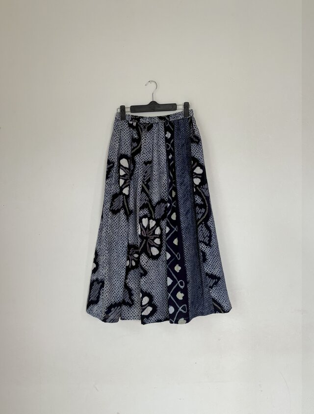 ＊アンティーク浴衣＊有松鳴海絞りのパッチスカート（夏裏地付き）