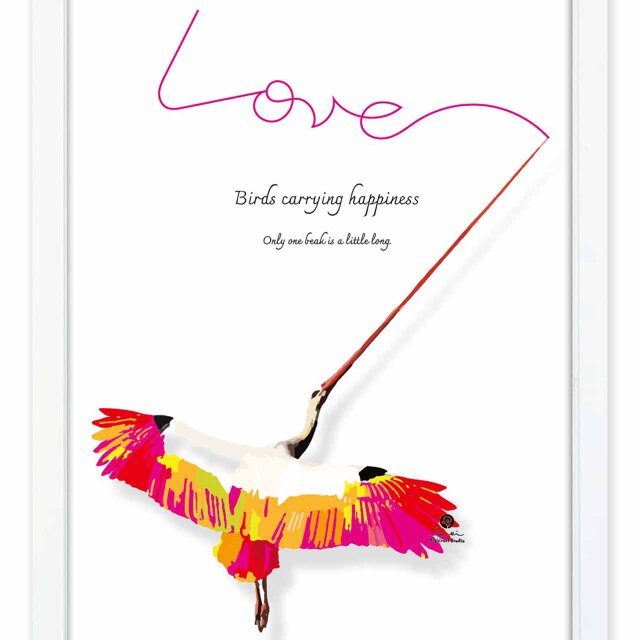 ラブペンシル　鳥　送料無料 　イラスト　A4〜A0　ポスター　アートポスター　アート/sei検索新着順　312