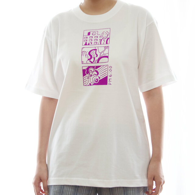 手刷り】夜ノTシャツ〈 PM 6: 00 〉｜シルクスクリーンプリント｜半袖
