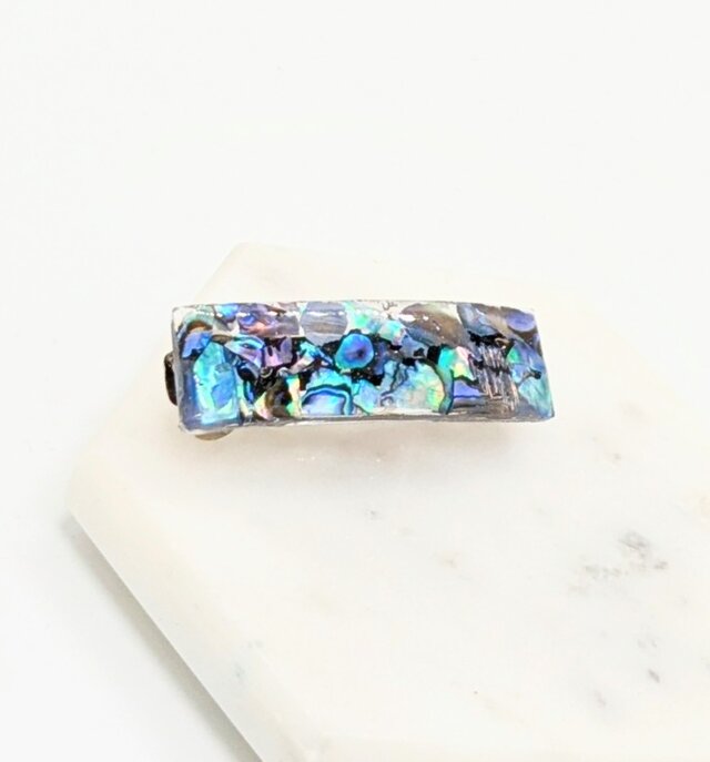 ブルー螺鈿のヘアバレッタ