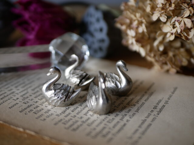 スワン カードスタンド 白鳥 刻印入り フランスヴィンテージ