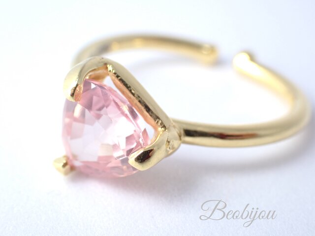 新作 『Morganite』世界でひとつ天然石リングsv925+k18 新作 『Morganite』世界でひとつ天然石リングsv925＋18kgp