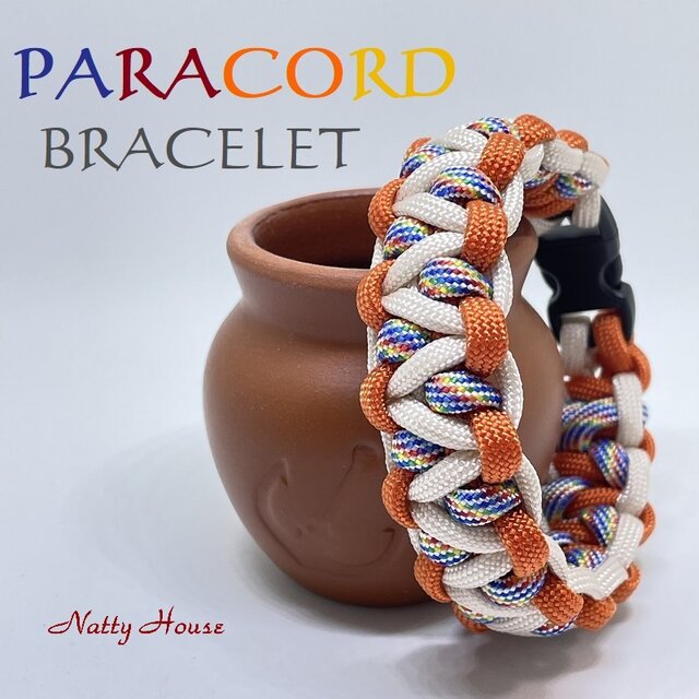 ブレスレット PARACORD パラコード パラシュート アウトドア ロープ キャンプ 防災 手編み 送料無料