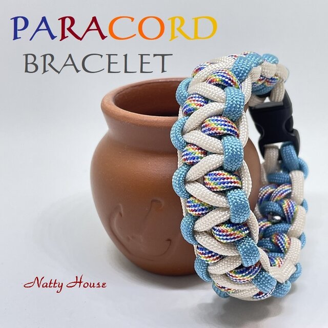 ブレスレット PARACORD パラコード パラシュート アウトドア ロープ キャンプ 防災 手編み 送料無料