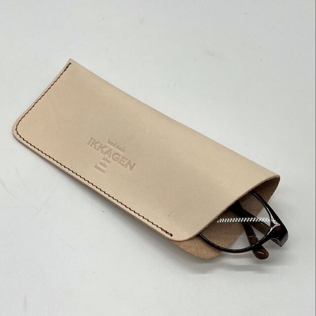 レザーメガネケース（ハンドメイド／コンパクト／裏地なし／ギフト対応