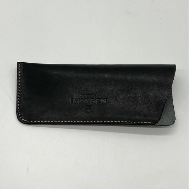 レザーメガネケース（ハンドメイド／コンパクト／裏地なし／ギフト対応