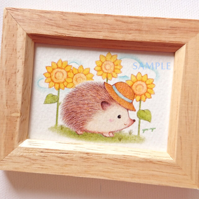 複製ミニイラスト「ハリネズミちゃんの夏休み」 | iichi 日々の暮らし