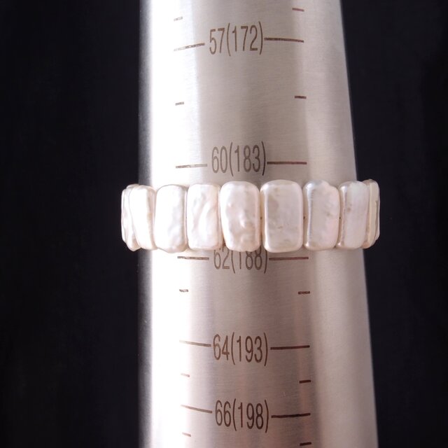 K14gf】Rectangle Pearl Bracelet／レクタングルパール