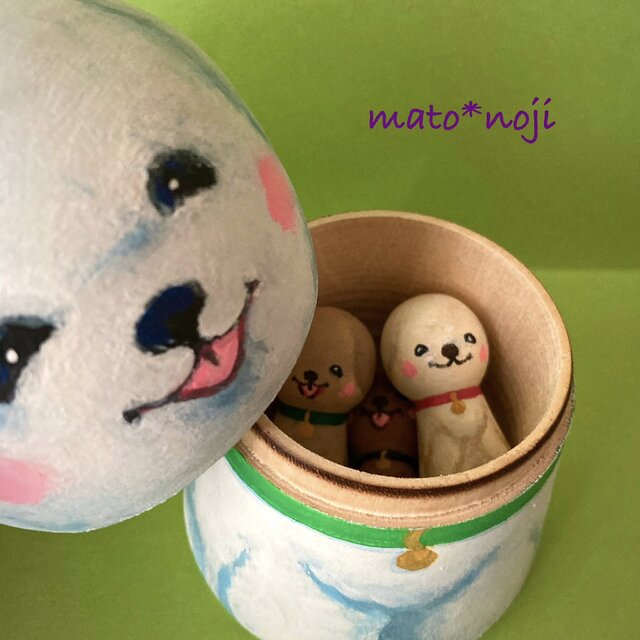 動物マトリョーシカ チビわんこ3匹inママもふもふわんこさん 親子マト