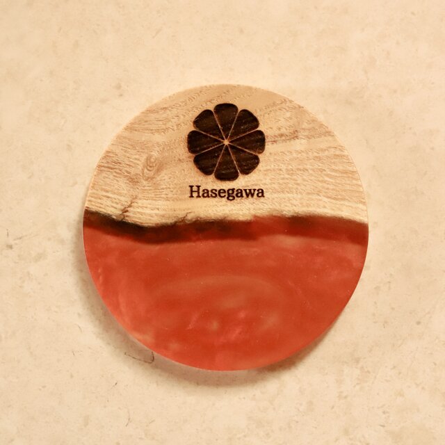 桐とレジンのコースター（メルロー）