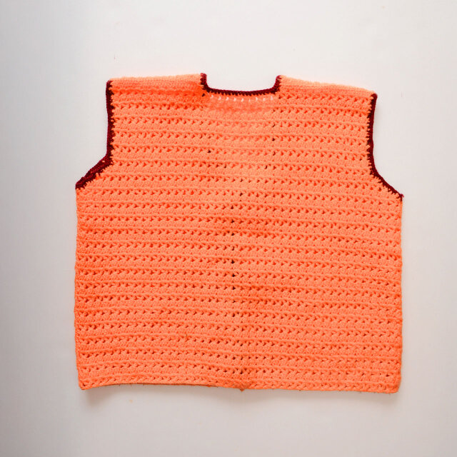 昭和レトロ ハンドメイド アクリルニットベスト ジャパン