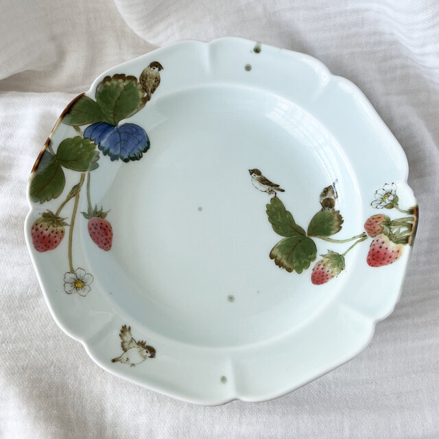 チコロット❤️メイン皿❤️ワンプレート❤️すべて手描き❤️染付け❤️スープ皿❤️盛り付けても絵柄が見える❤️23cm