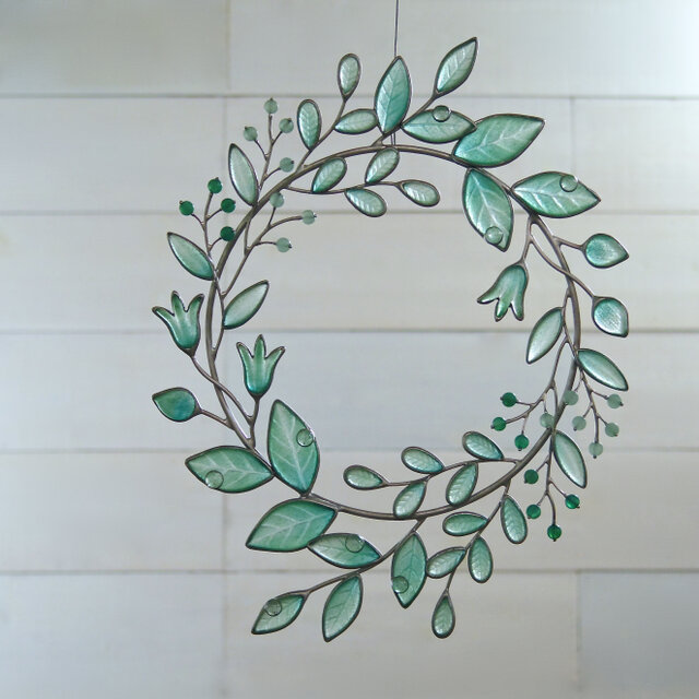 ガラスのリース［朝露］ＬL