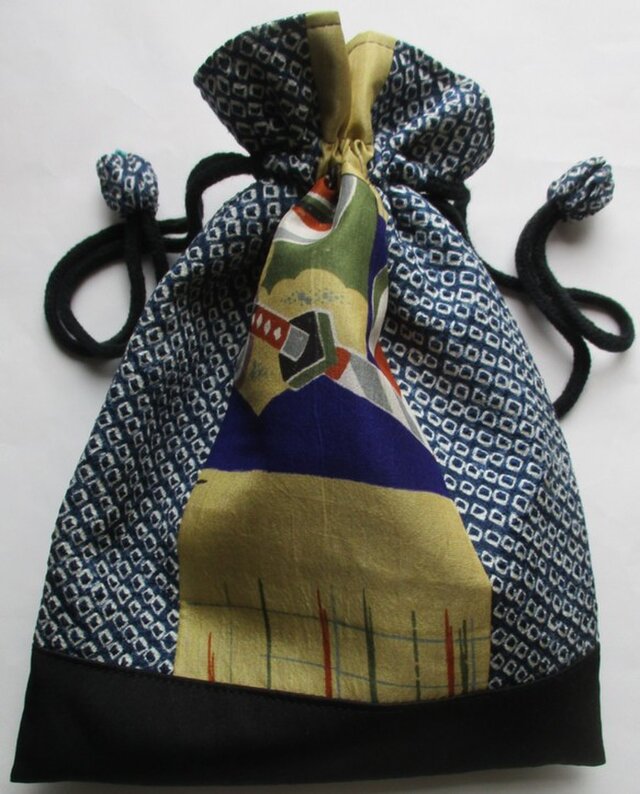 ８３３２　お宮参り着と絞りで作った巾着袋　＃送料無料