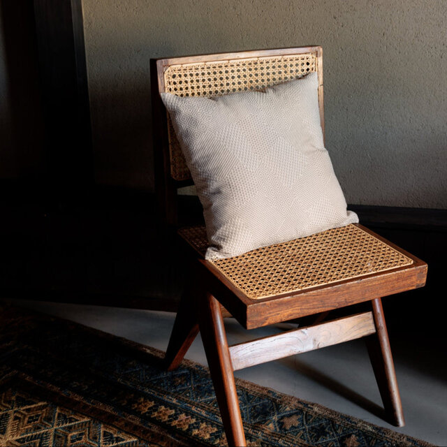 刺し子クッションカバー ホワイト