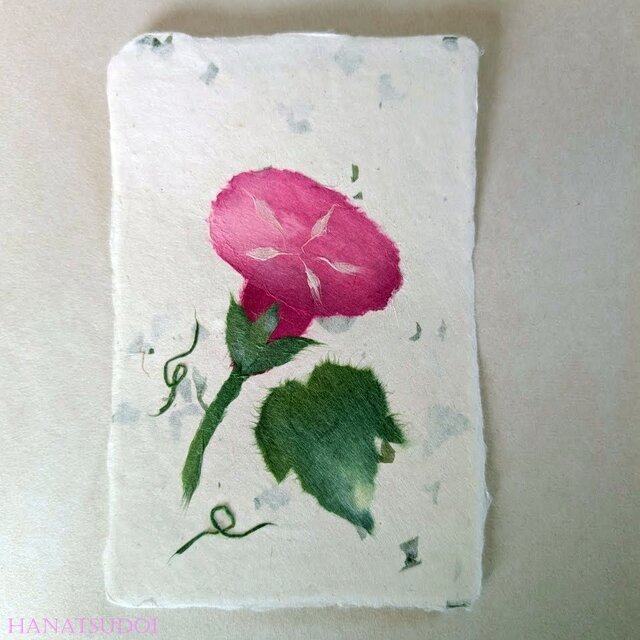 朝顔ちぎり絵カード 手作りキット | iichi 日々の暮らしを心地よくする