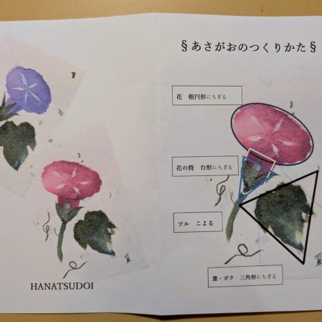 朝顔ちぎり絵カード 手作りキット | iichi 日々の暮らしを心地よくする