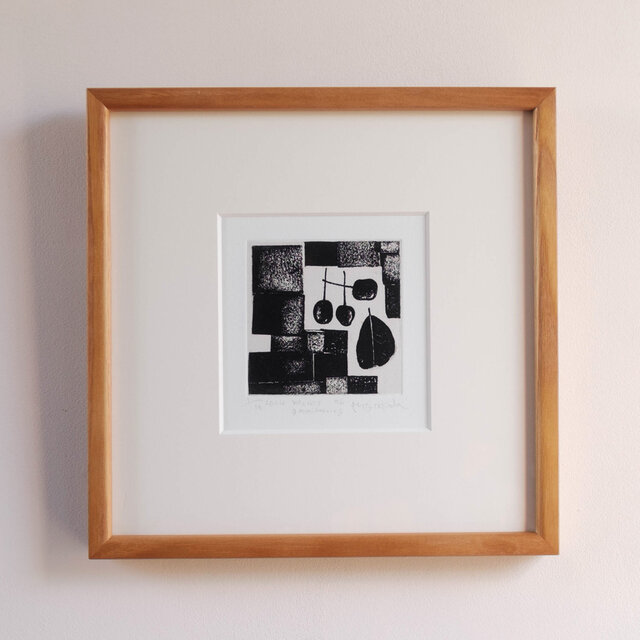 銅版画 "blocks+goumi berries#6"（額装）