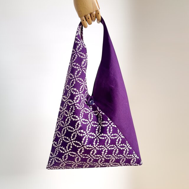 あずま袋【送料込み】帯リメイク　パープル