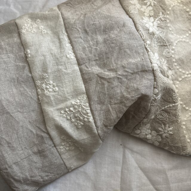 ハンドメイド♪ナチュラル色cottonリネンパッチ♪ピンタック袖OP♪ 最大700円OFFクーポン幅広 130～145cm 綿麻 キャンバス ハーフリネン 無地 生地 全14色 ■ mymama コットンリネン リネン  布 くすみカラー 広幅 パンツ スカート 手芸 手作り ハンドメイド ■ | 手作り工房MYmama（エムワイママ）