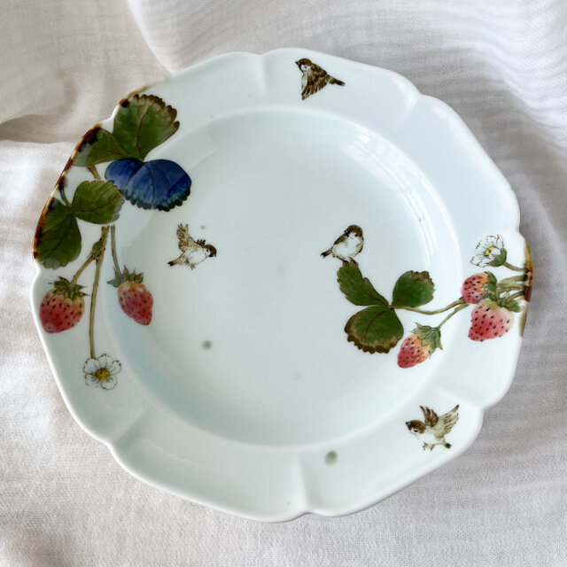 チコロット❤️メイン皿❤️ワンプレート❤️すべて手描き❤️染付け❤️スープ皿❤️盛り付けても絵柄が見える❤️23cm