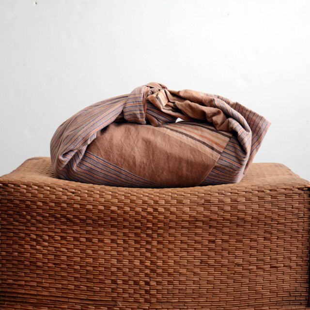 風呂敷 古布 木綿 リメイク素材 縞模様 漢字 大判 ジャパンヴィンテージ ファブリック テキスタイル 大正 昭和