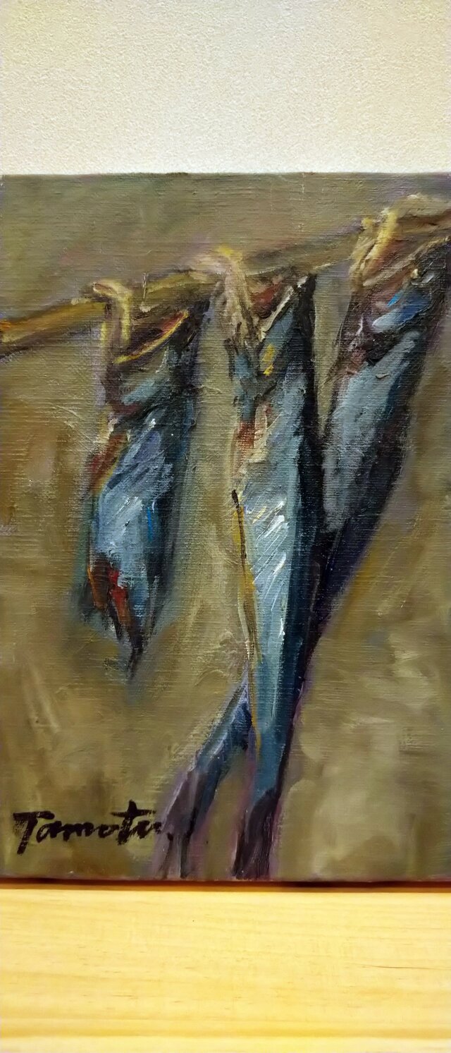 油彩画 「群遊」　鰯の群れ アート 油彩画 「群遊」 鰯の群れ アート 鰯〚いわし〛 | iichi 日々の