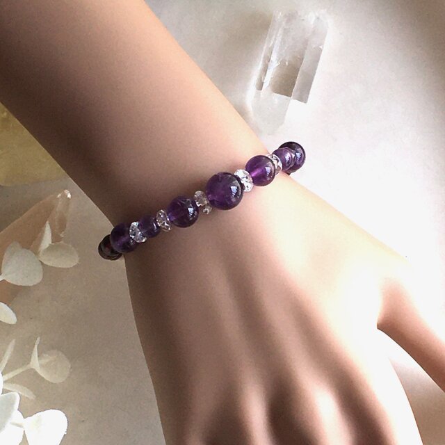 アメジスト＊シトリン＊ガーネットの天然石ブレスレット | iichi 日々