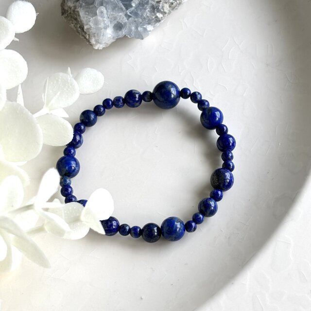 天然石のブレスレット「ラピスラズリ」 ラピスラズリの天然石ブレスレット ～like lapis lazuli