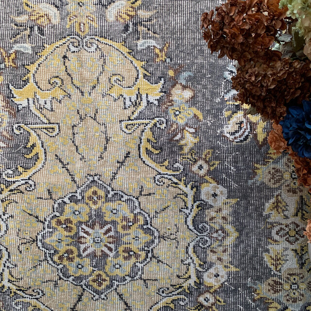 超大判 特大 トルコヴィンテージラグ 278×180スモーキーグレー