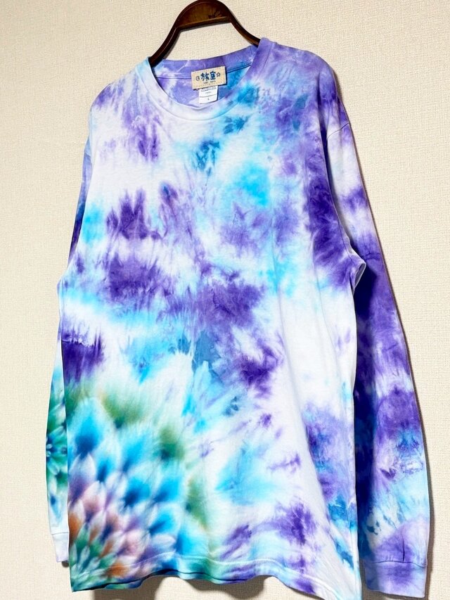 【大きいサイズL ✨】RonHerman　タイダイ染め柄 カーディガン ブルー 大きいサイズL ✨】RonHerman タイダイ染め柄 カーディガン ブルー