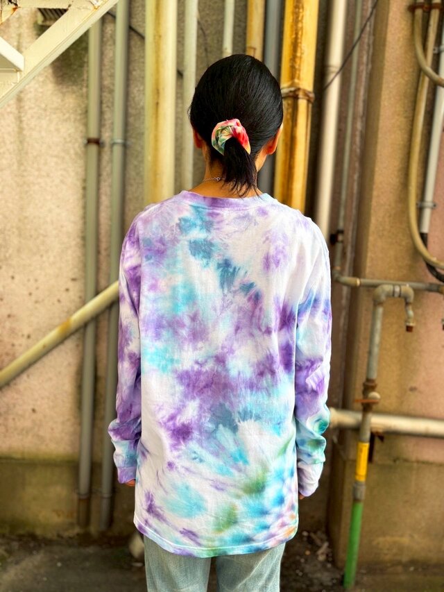 激レア】【手染め】CHROMEHERTS タイダイ ブルー ロングTEE 激レア