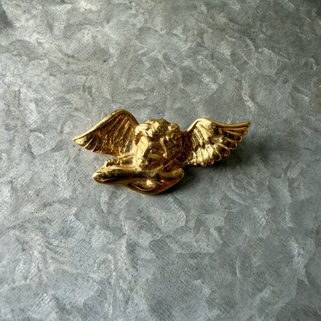 SC138-ヴィンテージブローチ U.S.A. 70 〜80s Gold-tone Angel