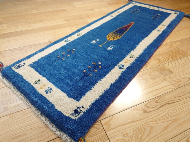 【夏の大キャンペーン】ペルシャギャッベ ミニランナー　143×50 アイボリー 夏の大キャンペーン】ペルシャギャッベ ミニランナー 143×50