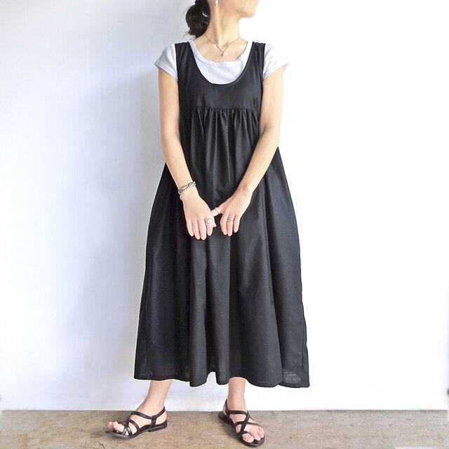 バックZIPワンピース（アイボリー） | iichi 日々の暮らしを心地よく