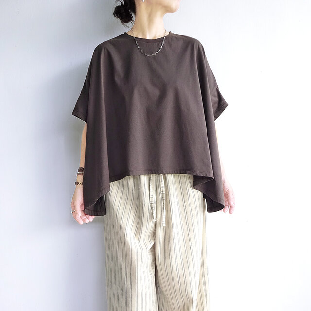 複数枚購入でお得♪　テントラインTシャツ（ブラウン）