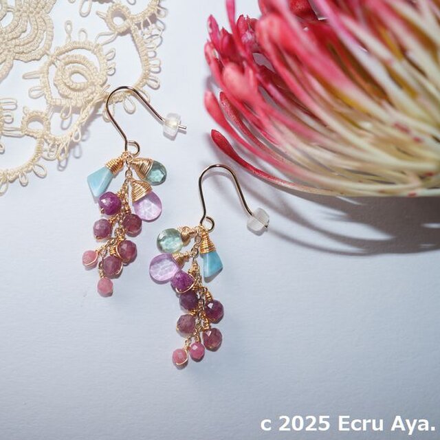 *あなたを信じる*百日紅をイメージしたピアス