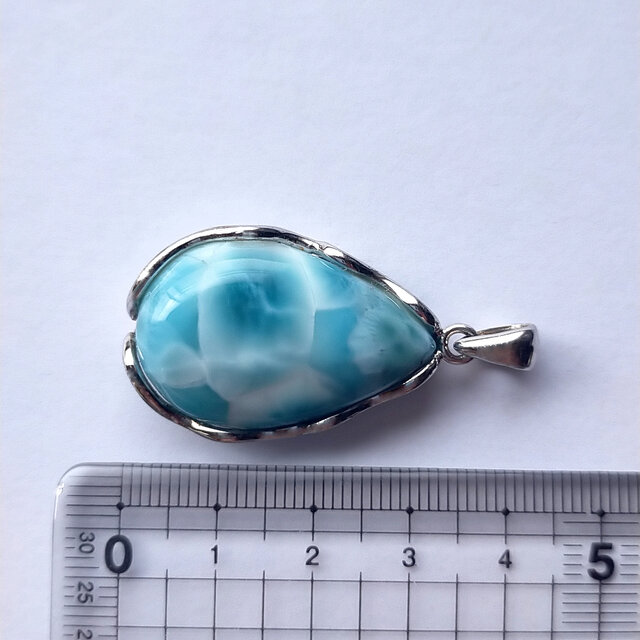 ラリマー ドミニカ産 滴型ペンダント