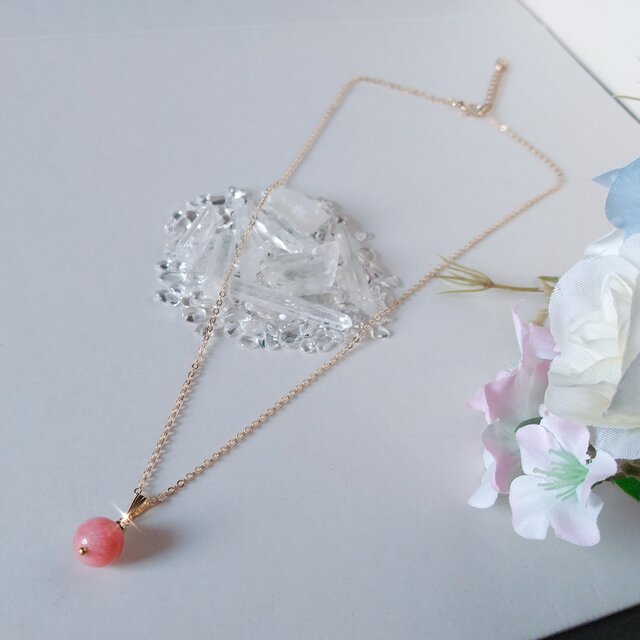 【7月の誕生石】 インカローズ 天然石 14kgf ネックレス ペンダント