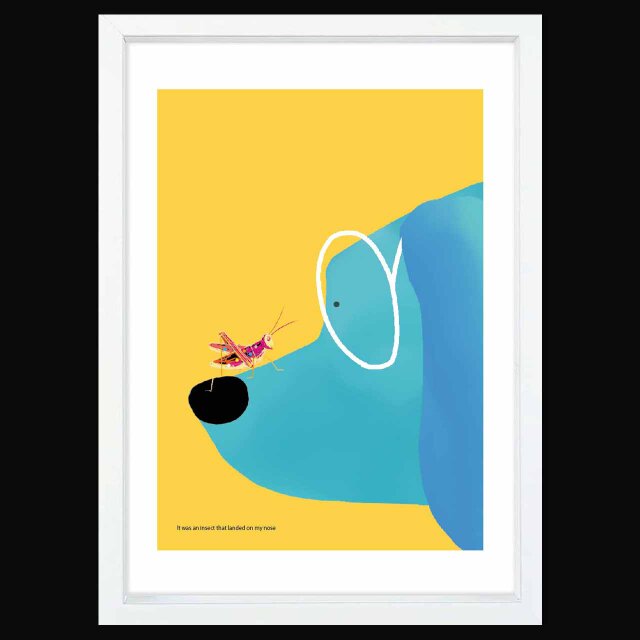 Hello!  犬　送料無料 　イラスト　A4〜A0　ポスター　アートポスター　アート/sei検索新着順　3693