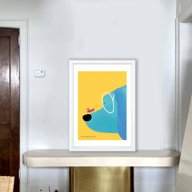 Hello! 犬 送料無料 イラスト A4〜A0 ポスター アートポスター