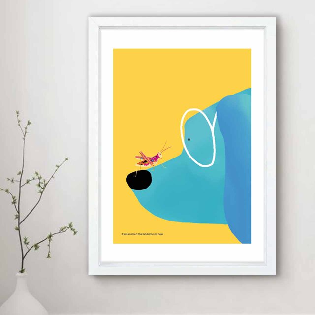 Hello! 犬 送料無料 イラスト A4〜A0 ポスター アートポスター アート