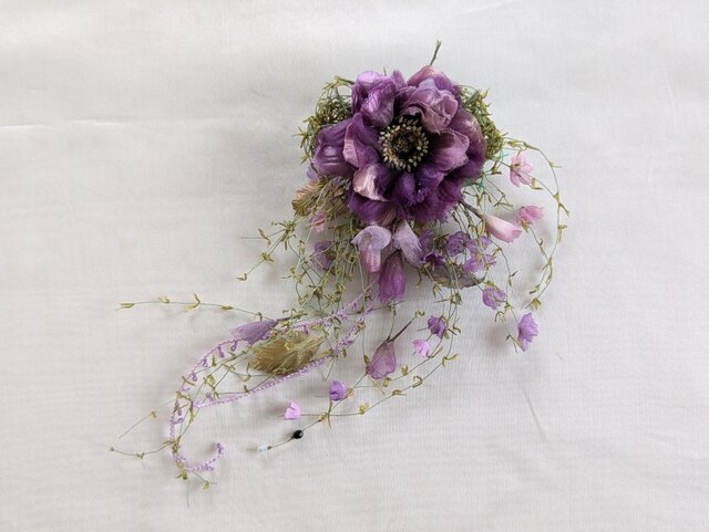 * vintage flower ❀ * シックな布花の コサージュ vintage flower ❀ * シックな布花の コサージュ