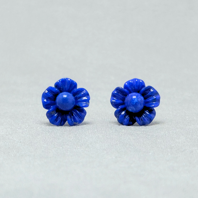 12mm ラピスラズリ/瑠璃  K18 天然石ピアス - Hibis