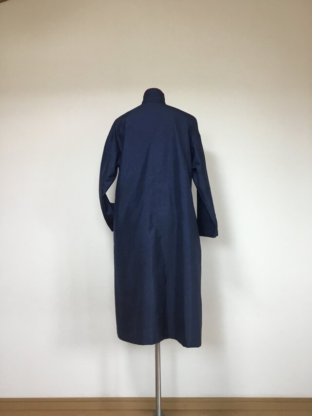 紺色紬のワンピース 着物リメイク | iichi 日々の暮らしを心地よくする