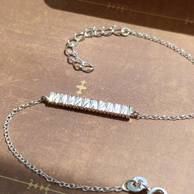 SV925］Toki-刻- 〜直線彫ブレスレット〜 棒 ハワイアンジュエリー 鎚