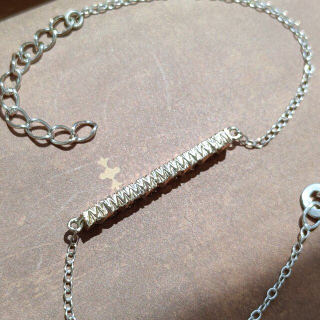 SV925］Toki-刻- 〜直線彫ブレスレット〜 棒 ハワイアンジュエリー 鎚