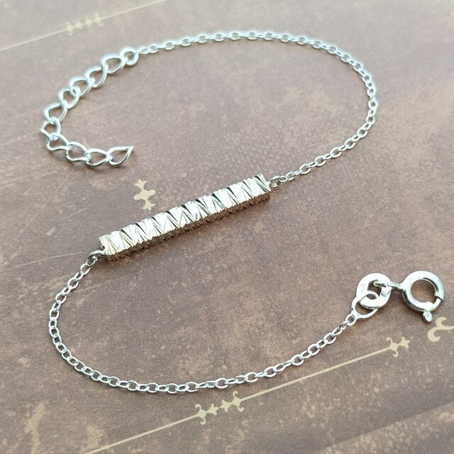 SV925］Toki-刻- 〜直線彫ブレスレット〜 棒 ハワイアンジュエリー 鎚