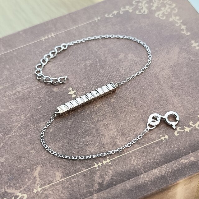 SV925］Toki-刻- 〜直線彫ブレスレット〜 棒 ハワイアンジュエリー 鎚