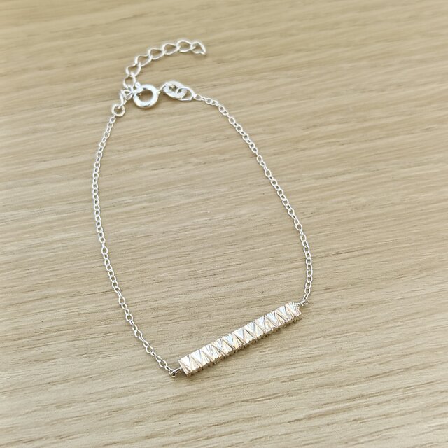 SV925］Toki-刻- 〜直線彫ブレスレット〜 棒 ハワイアンジュエリー 鎚